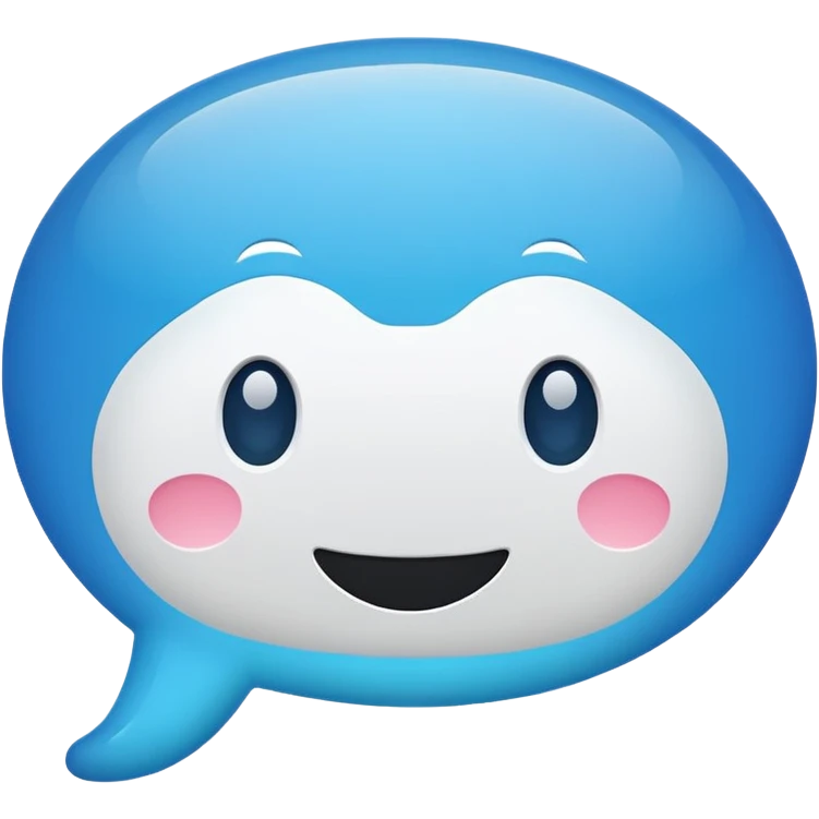 Flat white color chat bubble emoji emoji