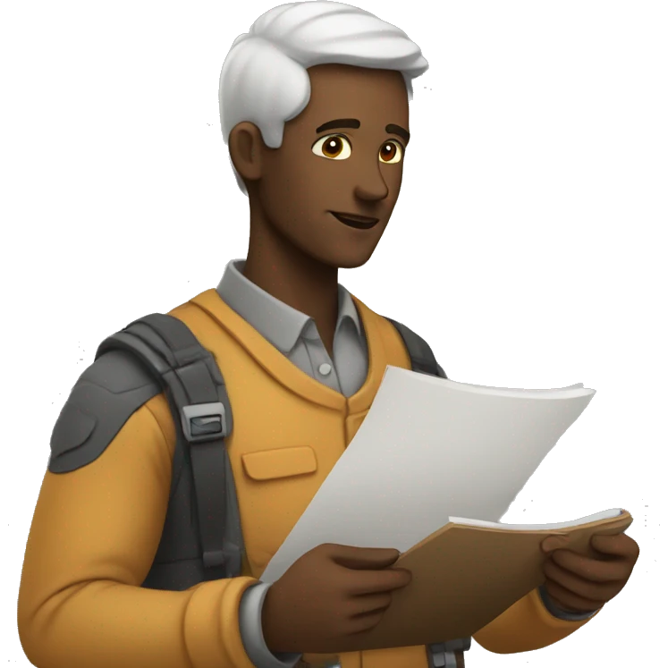 white Man doing a list emoji