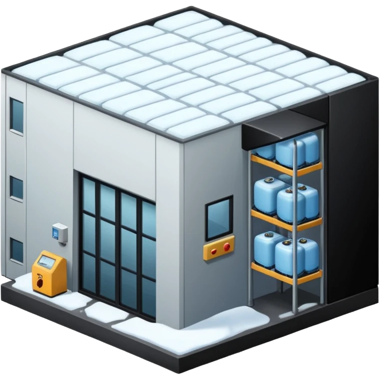 ambient and refirigeration warehouse at an angle cold emoji