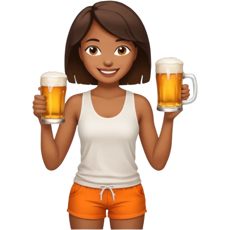 Hot wife in tank top and big boobs young African american, like picture three but put a beer in her hand and white top with orange shorts emoji