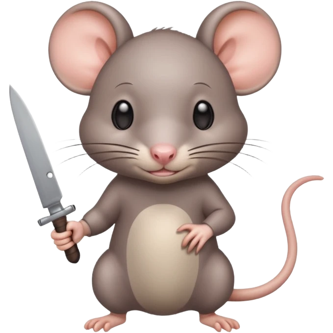 CREA UNA RATA KAWAII SOSTENIENDO UN CUCHILLO emoji