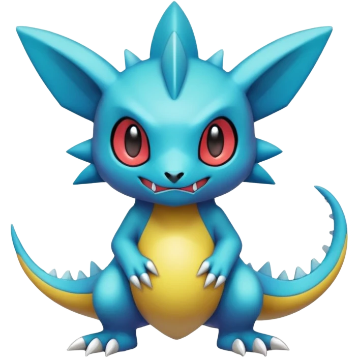 randomly-colored edgy kawaii Fakémon-Pokémon-Scalie-Digimon-creature (full body) emoji