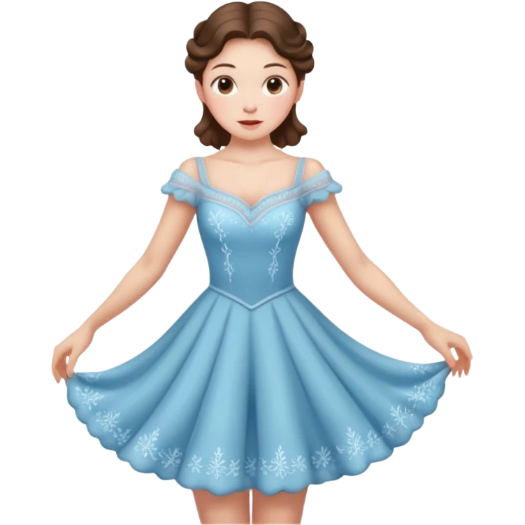 Victorian ice skater in a long dress emoji