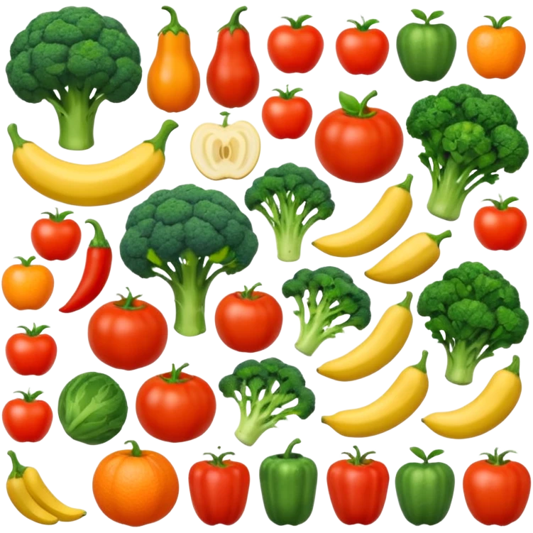 fruits and vegetables together emoji