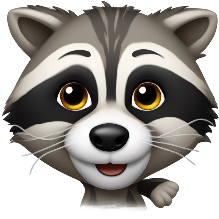 Raccoon blowing a kiss emoji