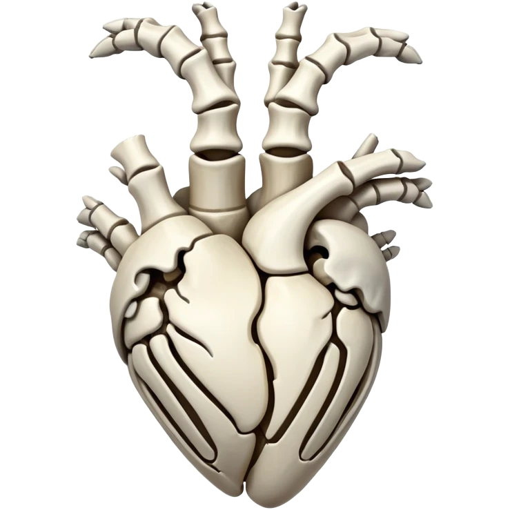Skeleton hands forming a heart emoji