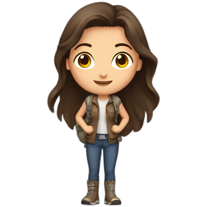 Brunette Girl go hikking emoji