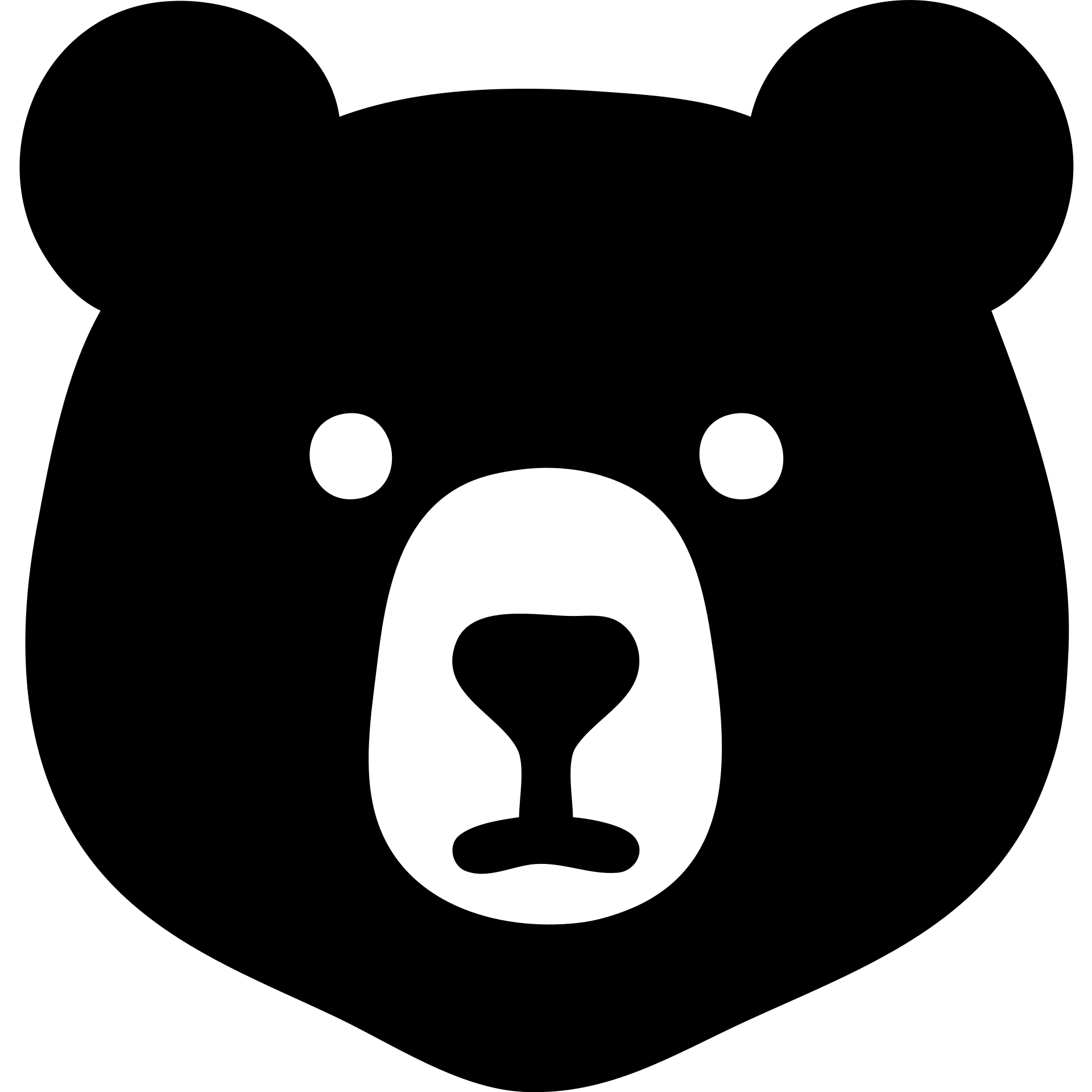 bear, bold and minimal, solid filled icon style emoji