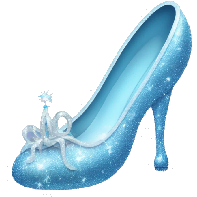 Glittery Cinderella glass slipper emoji