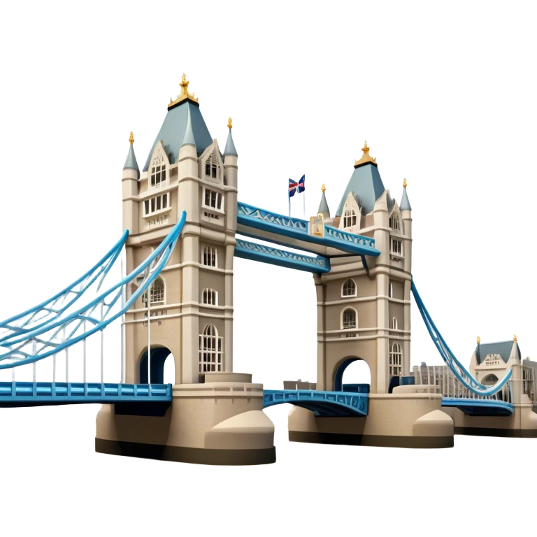 Cinematic Realistic Tower Bridge Landmark Emoji, depicted with iconic Victorian architecture spanning the River Thames, rendered with lifelike textures and dramatic natural lighting that captures its majestic presence. emoji
