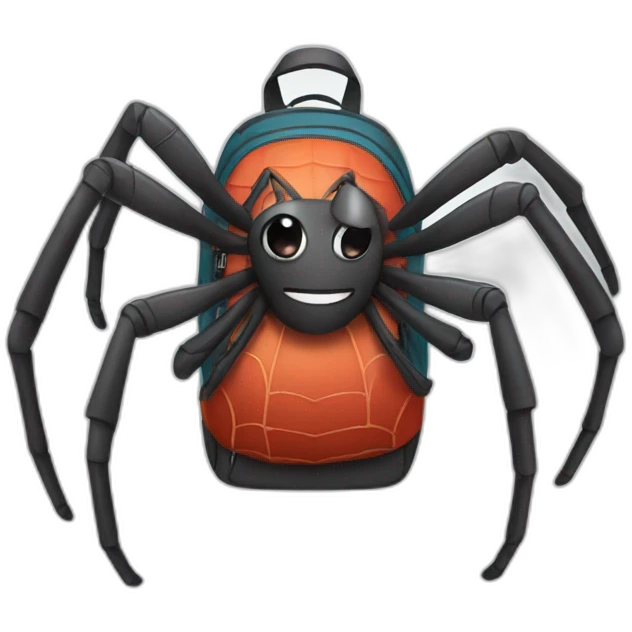 Spider wearing a backpack emoji