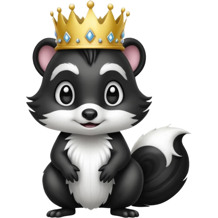 Spunky skunk wearing a princess crown emoji
