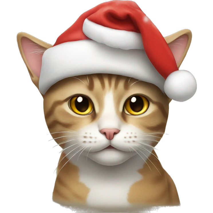 Cat wearing a Santa hat emoji