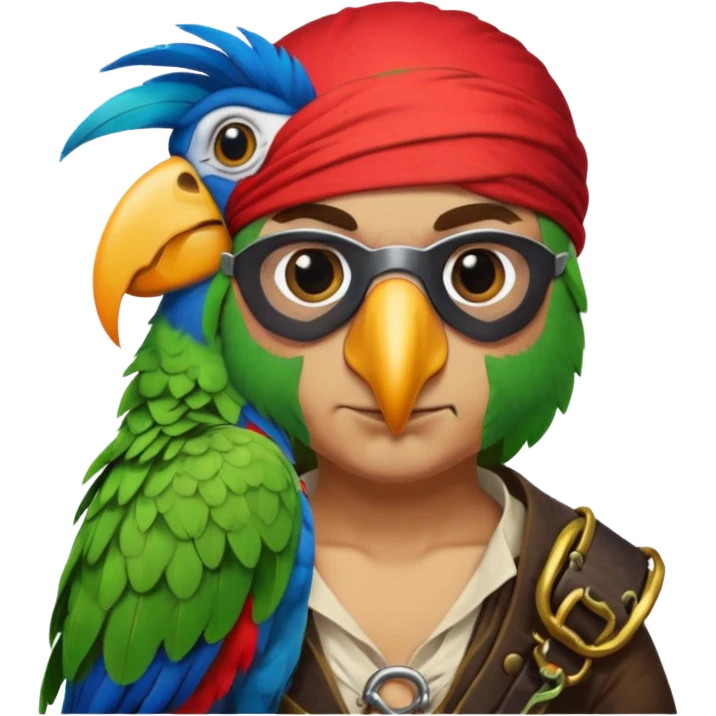 pirate and parrot emoji