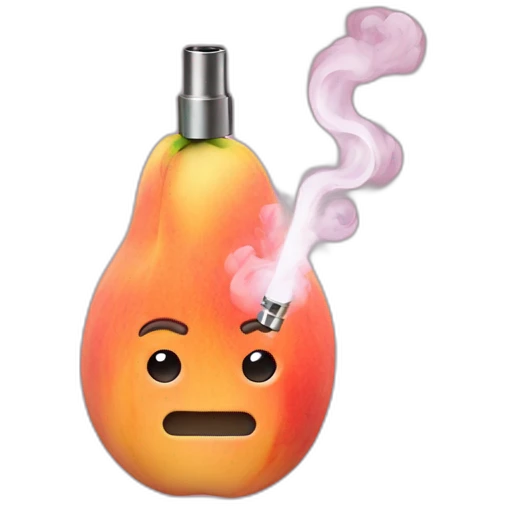 Vape inside a peach emoji