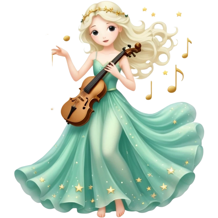 Ethereal fairy with Stars and music key emoji