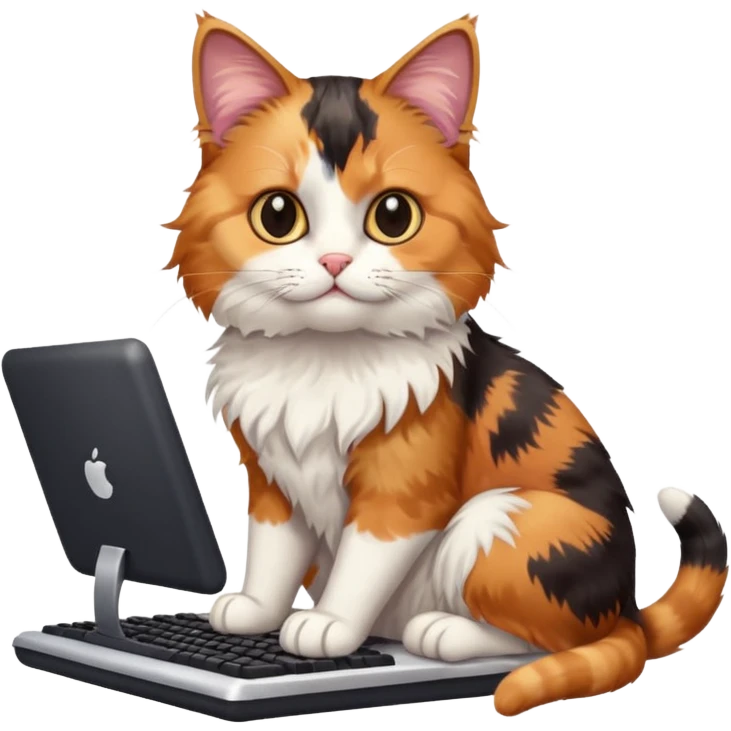 a cat playing on a computer emoji