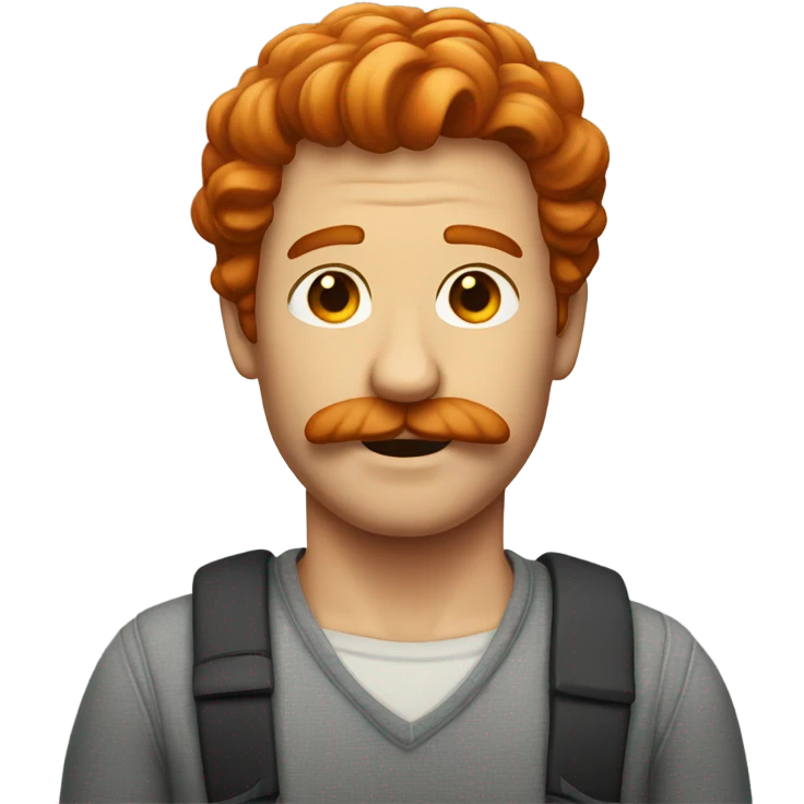 Red hair man with mustache emoji