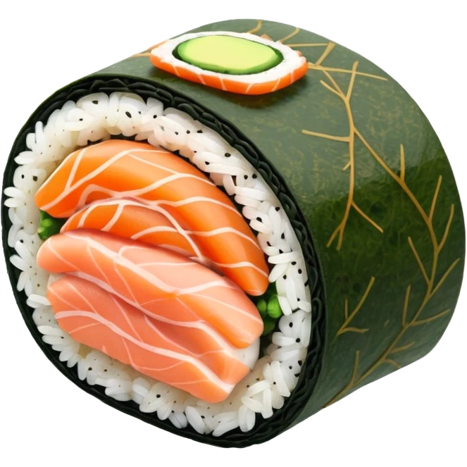 single sushi roll birds eye veiw emoji