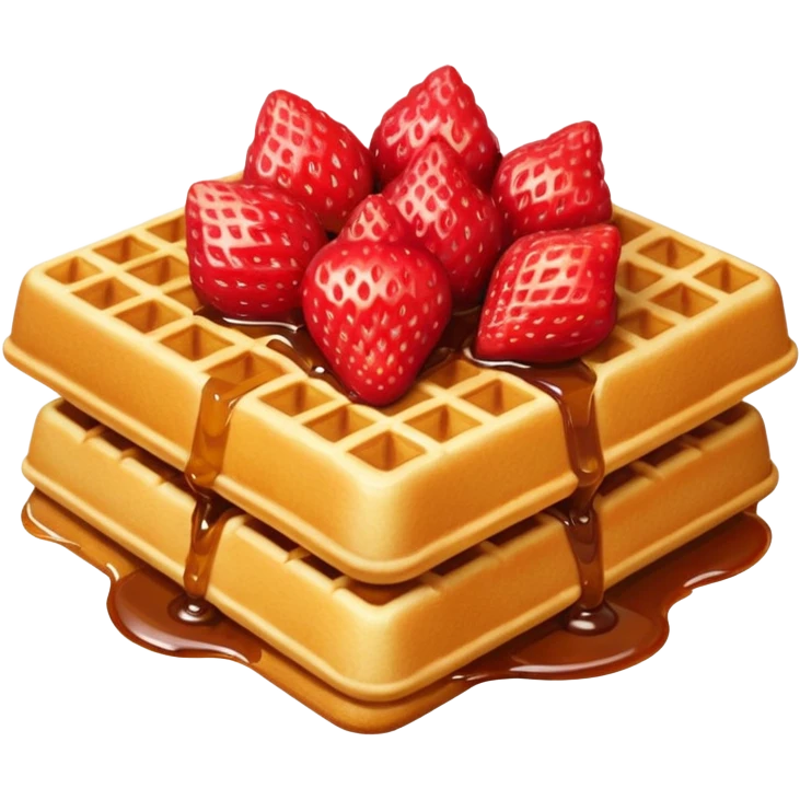 Waffle with strawberries on top emoji emoji
