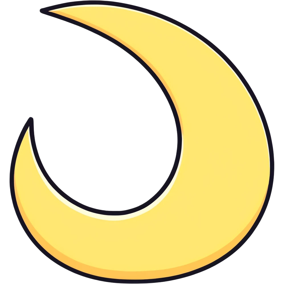 Half moon emoji