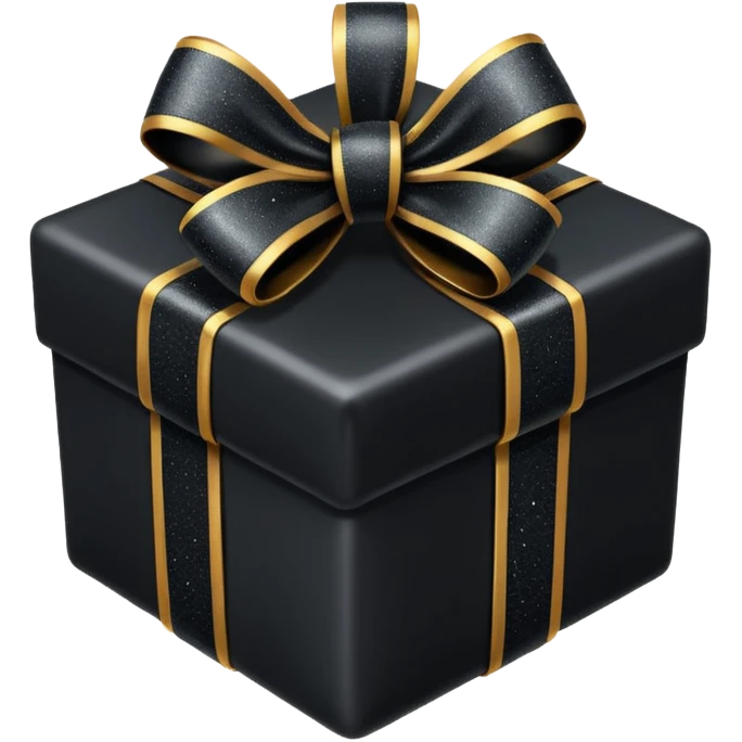 black present with black sparkling bow  emoji