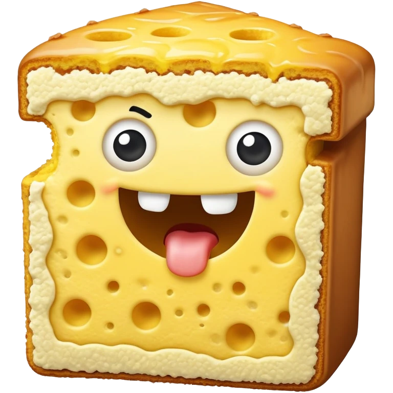 spongecake with a bite taken out of  emoji