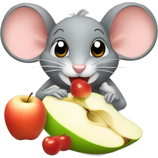 mouse eating applesauce emoji