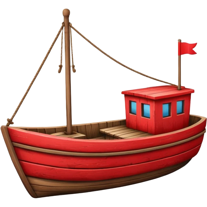 red boat in cartoon  emoji