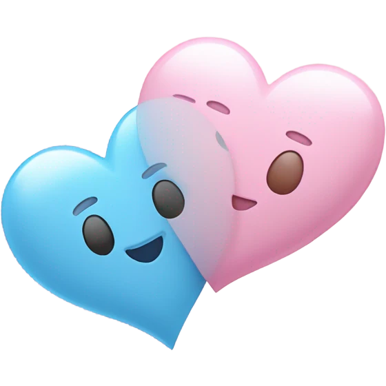 Light pink heart and light blue heart emoji