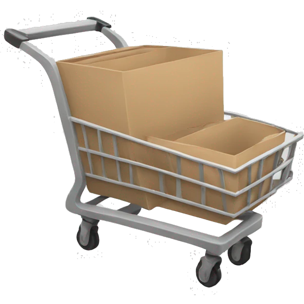 supermarker cart empty and white emoji