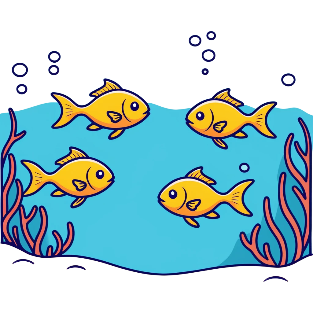 a colony of sad fish swimming away emoji
