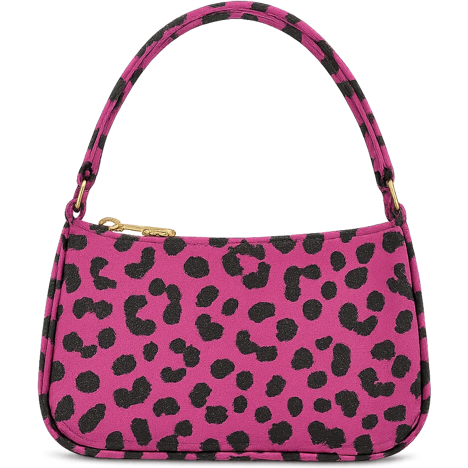Pink leopard bag, remove background emoji