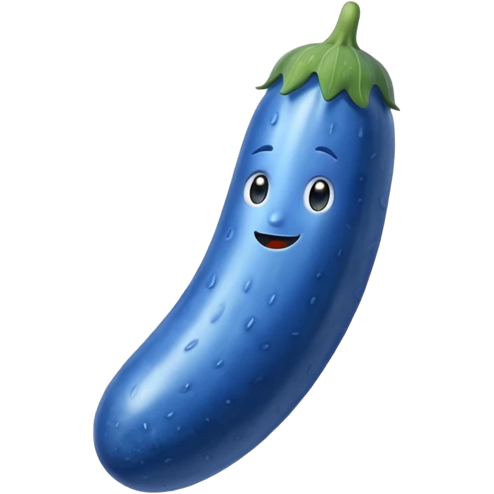 blue color cucumber, shiny emoji