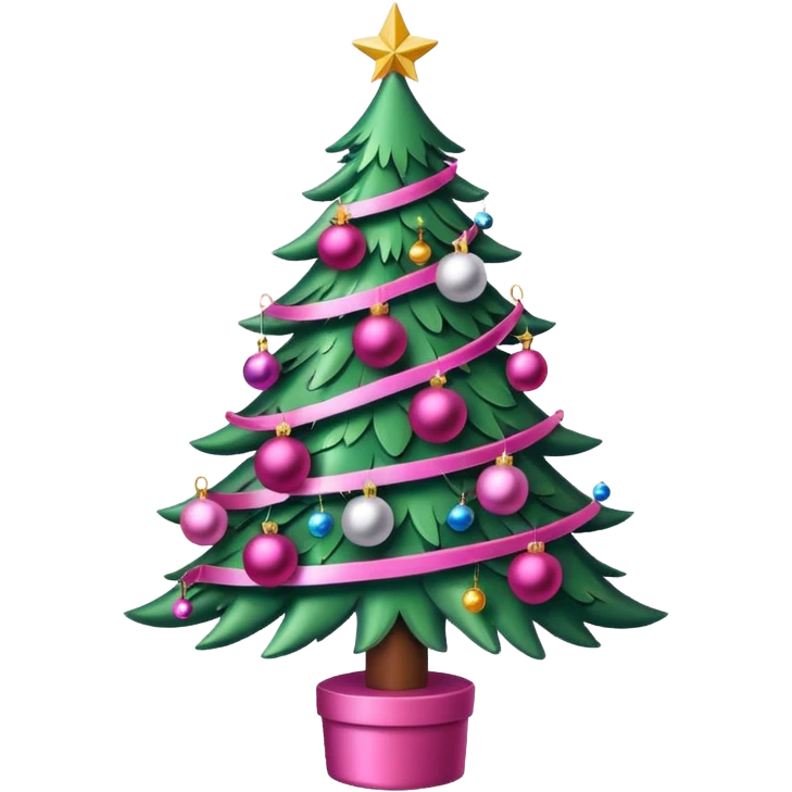 Christmas tree pink emoji
