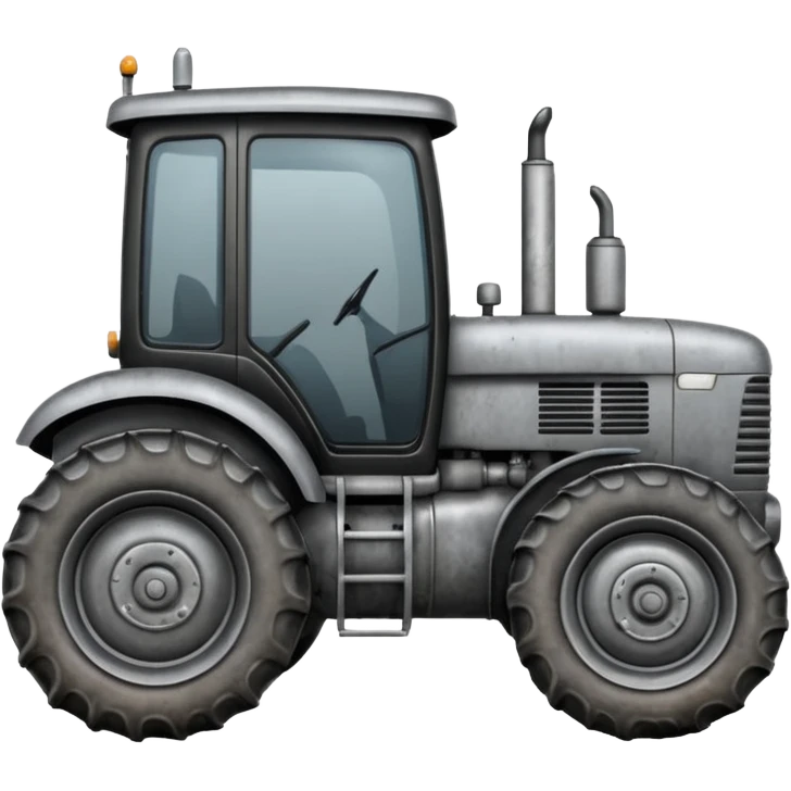 tractor in grey and black colors emoji