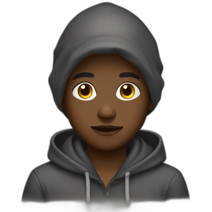 Hoodie black boy  emoji