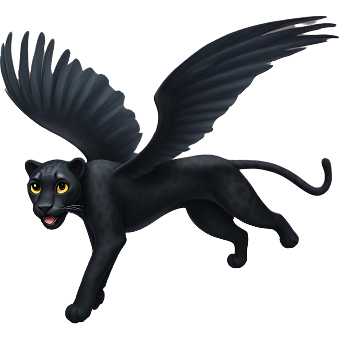 winged black leopard flying emoji