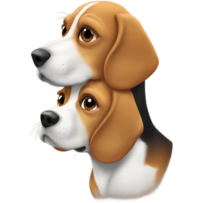 2 beagles cuddling  emoji