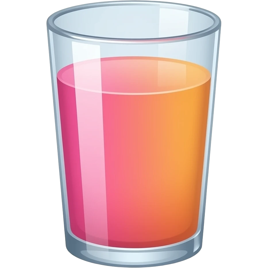 Pink and orange gradient juice emoji