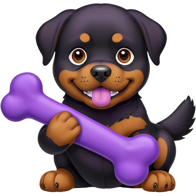 rottweiler with purple toy emoji