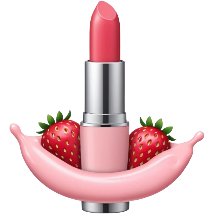 Strawberry milk color lipstick emoji