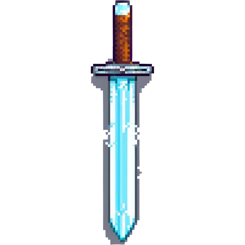 Minecraft diamond sword pixel art emoji