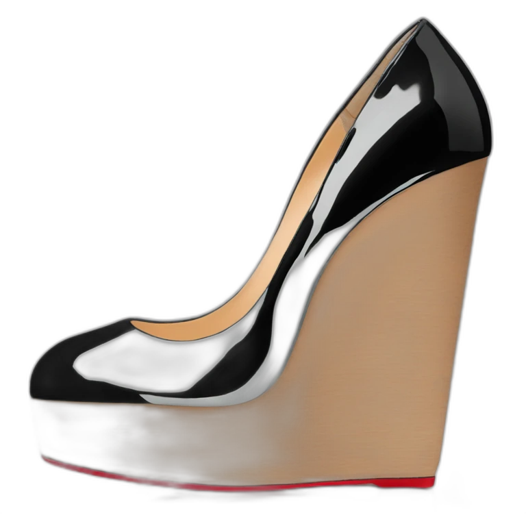 WEDGE LOUBOUTIN black PATENT emoji