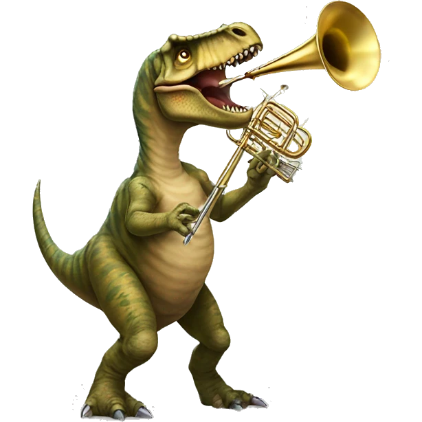 Tyranosaurus playing trombone  emoji