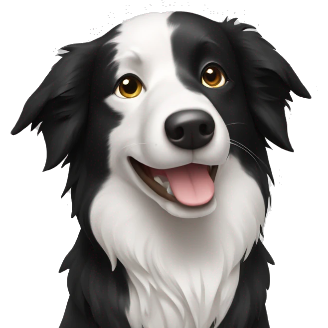 Border Collie schwarz weiß  emoji