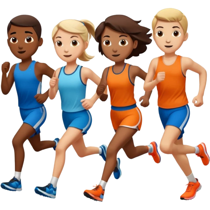 runners running (girls and boys) emoji