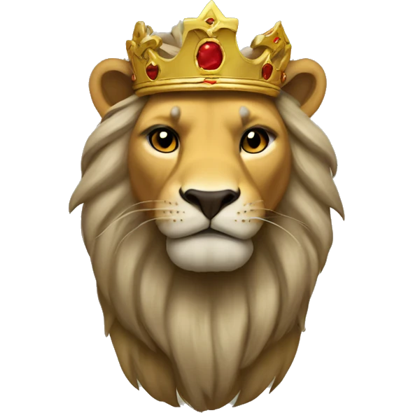 un león con fuerza y nobleza emoji
