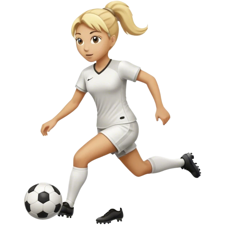 Woman with blonde ponytail playing soccer  emoji