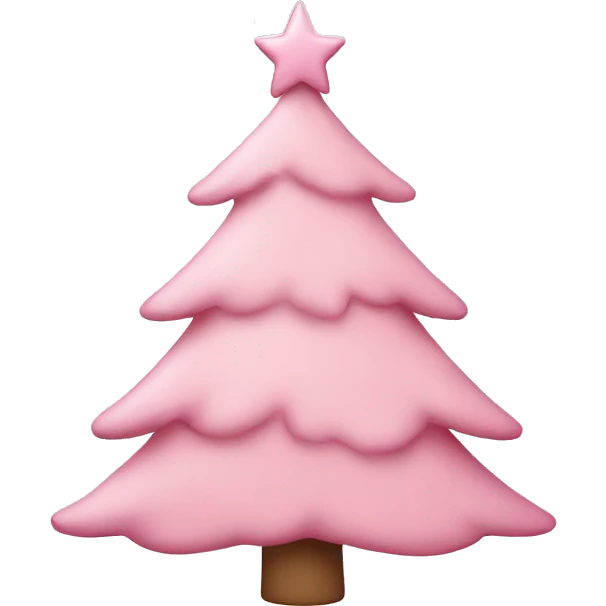 pastel pink christmas tree emoji